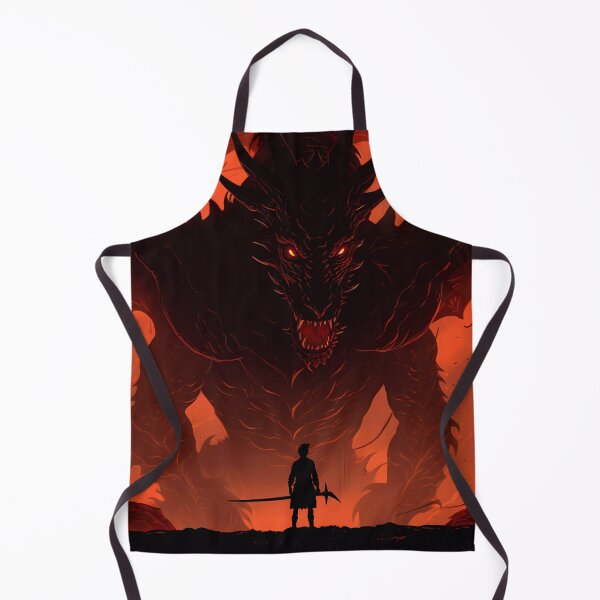 Item preview, Warrior Facing a Giant Dragon in a Fusion of Shadows and Reddish Colors Poster designed and sold by SingularityGeek.