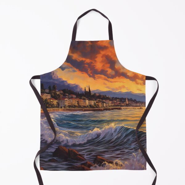 Item preview, Waves Crashing on a Coastal City in a New Dawn designed and sold by SingularityGeek.