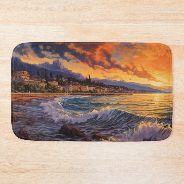 Item preview, Waves Crashing on a Coastal City in a New Dawn designed and sold by SingularityGeek.