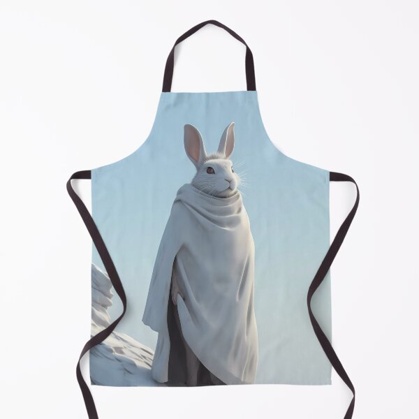 Item preview, White Rabbit with a White Robe on the Side of an Icy Mountain designed and sold by SingularityGeek.