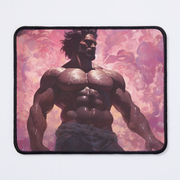 Item preview, Zeus with a Beautiful Bare Torso, Flowing Mane, and a Pink Cloud Behind Him designed and sold by SingularityGeek.