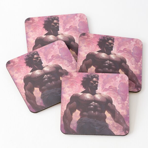 Item preview, Zeus with a Beautiful Bare Torso, Flowing Mane, and a Pink Cloud Behind Him designed and sold by SingularityGeek.