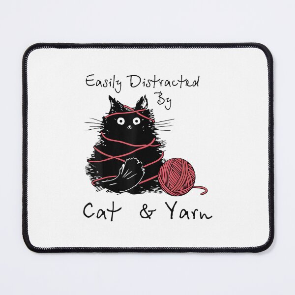 Item preview, Easily Distracted By Cats And Yarn Funny Knitting Crochet  designed and sold by ManuelMQuinlan.