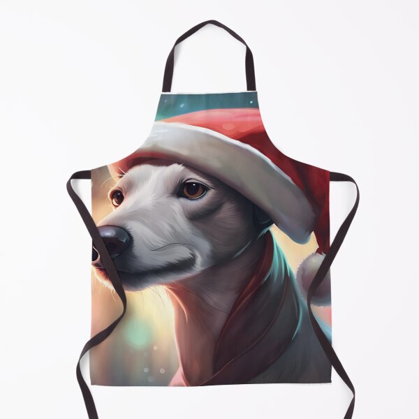 Item preview, Whippet in a Christmas Santa Hat Portrait designed and sold by Ameiva-Apparel.