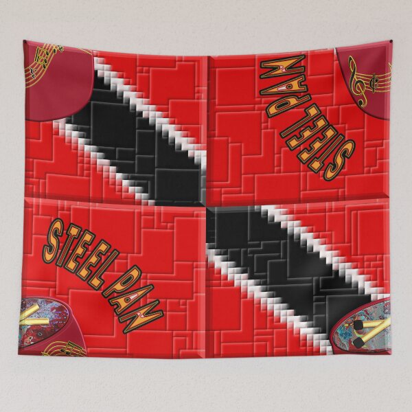 Item preview, GREAT TRINIDAD AND TOBAGO FLAG CARNIVAL SOUVENIR - STEEL PAN FLAG MUSIC INSTRUMENT NOTES FANTASY - GREAT GIFT FOR CALYPSO LOVER designed and sold by Ralek.