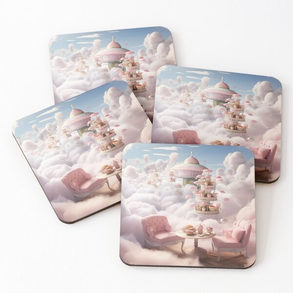 Item preview, Coffee and Cookies Above the Rose Clouds wall art designed and sold by MystiCanvas.