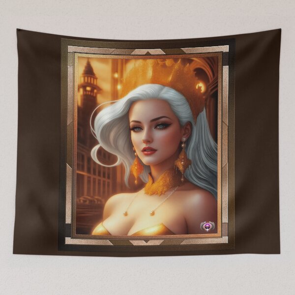 Item preview, The Vivacious Beauty Thesia Asevaria Beautiful AI Concept Art Portrait by Xzendor7 designed and sold by Xzendor7 Digital Art Creations.