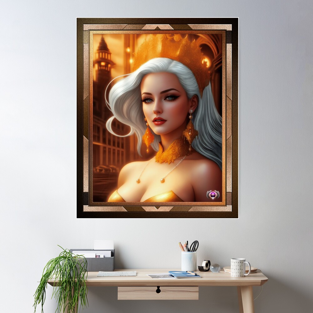 The Vivacious Beauty Thesia Asevaria AI Concept Art by Xzendor7 2 The Vivacious Beauty Thesia Asevaria Beautiful AI Concept Art Portrait by Xzendor7 Wall Decor Poster