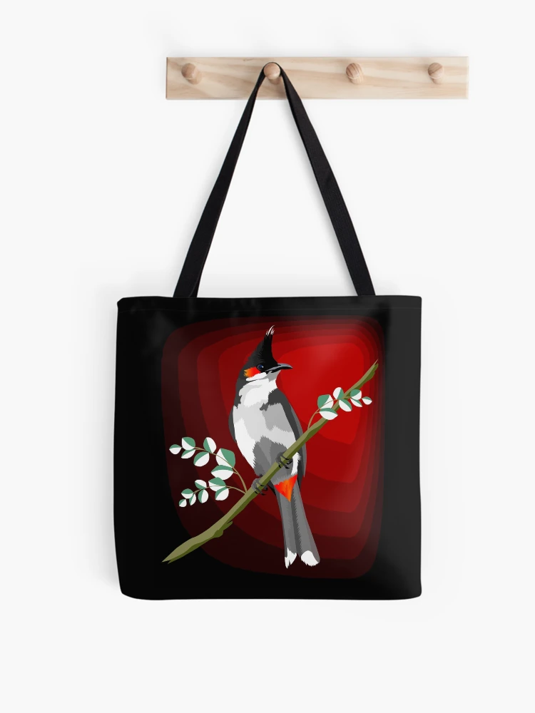 Aperçu 1 sur 2. Sac fourre-tout avec l'œuvre Bulbul à Moustaches Rouges. créée et vendue par Graham Colton.