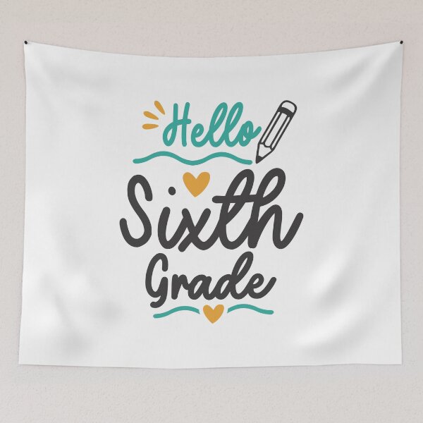Item preview, Hello Sixth 6th Grade Back To School Teacher Student designed and sold by cidolopez.
