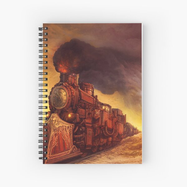 Steampunk Locomotive Spiral Notebook