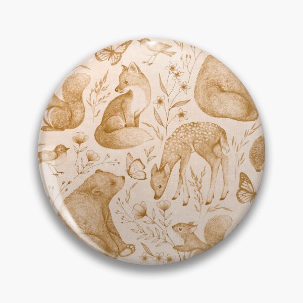Item preview, Forest Fauna Toile - copper on pale pink  designed and sold by Perrin Le Feuvre.