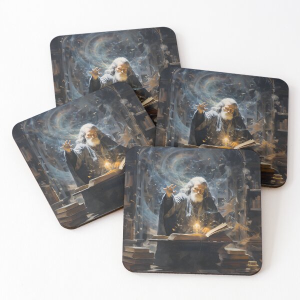 Item preview, Wizard in a Library wall art designed and sold by MystiCanvas.