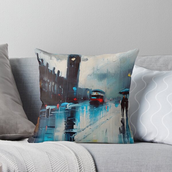 Item preview, rainy day in london city oil painting  designed and sold by TheMillusion.