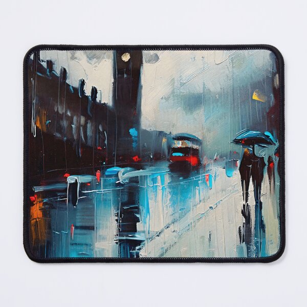 Item preview, rainy day in london city oil painting  designed and sold by TheMillusion.