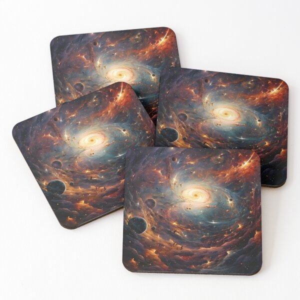 Item preview, Space Red Asteroids wall art designed and sold by MystiCanvas.