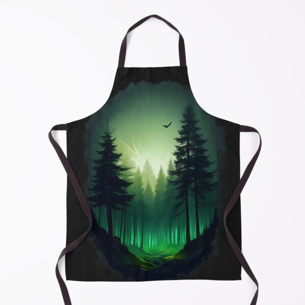Artikelvorschau, Naturzauber - T-Shirt mit Waldmotiv in abendgrünen Nuancen entworfen und verkauft von LateNightStudio.
