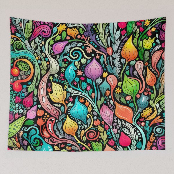 Item preview, Colorful scribble pattern - flowers designed and sold by miss-keysmash.
