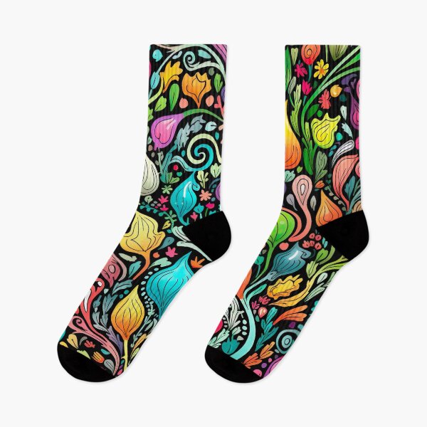 Item preview, Colorful scribble pattern - flowers designed and sold by miss-keysmash.