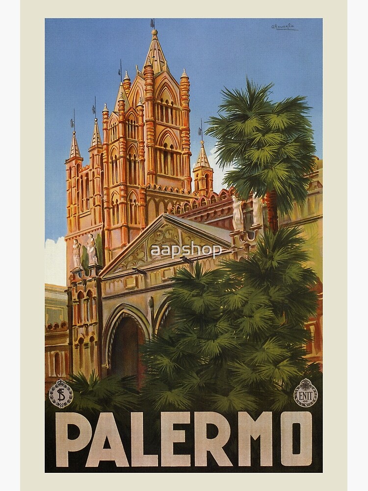 Palermo Italia Boarding Pass Canvas Tote Bag Sicily Italy 