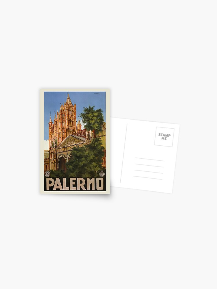 Palermo Italia Boarding Pass Canvas Tote Bag Sicily Italy 