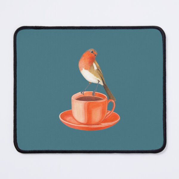 Item preview, coffee loving robin bird Metal Print designed and sold by kvkeoacld39.