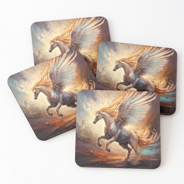Item preview, Celestial Elegance The Majestic Winged Horse wall art designed and sold by MystiCanvas.