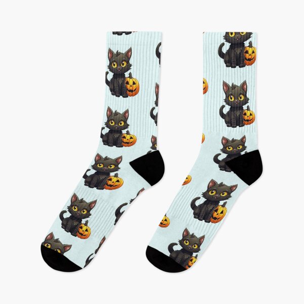 Item preview, Halloween Black Cats and Pumpkin Jack O'lanterns designed and sold by CoolHippoQuotes.