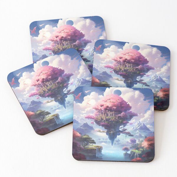 Item preview, Blossoming Dreams Pink Tree Floating Island wall art designed and sold by MystiCanvas.