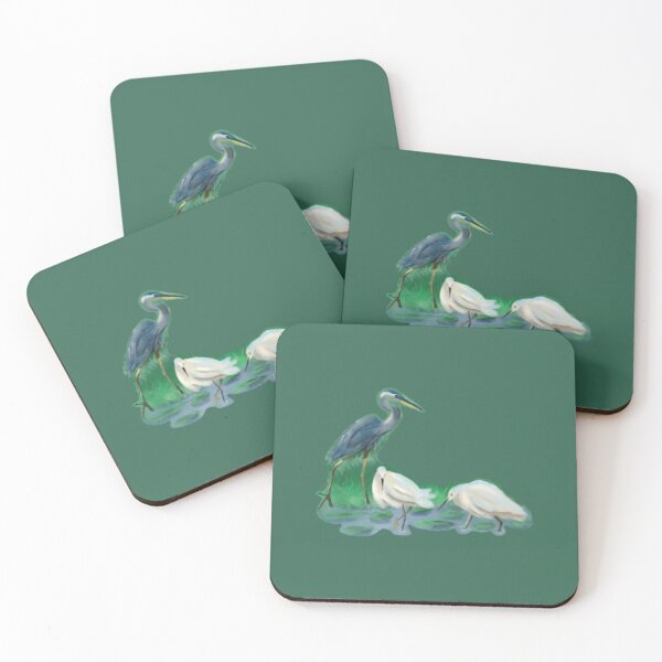 Item preview, Egret and Heron fishing in pond with lilypads 	 	 designed and sold by ufcesqnk10.