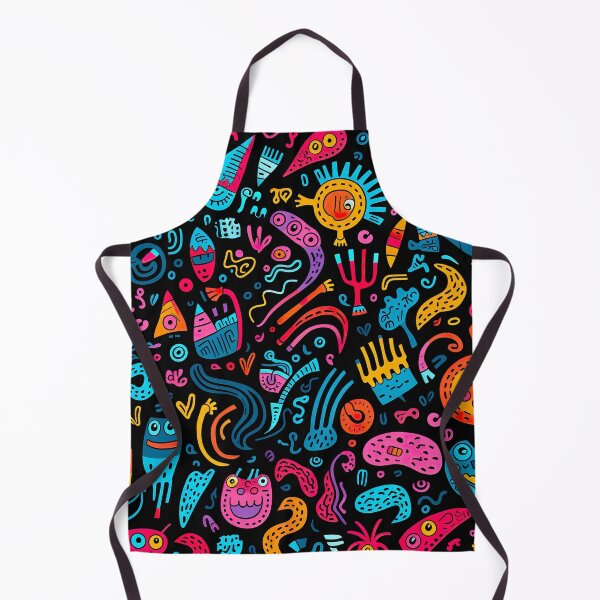 Item preview, Colorful scribble pattern - black background designed and sold by miss-keysmash.