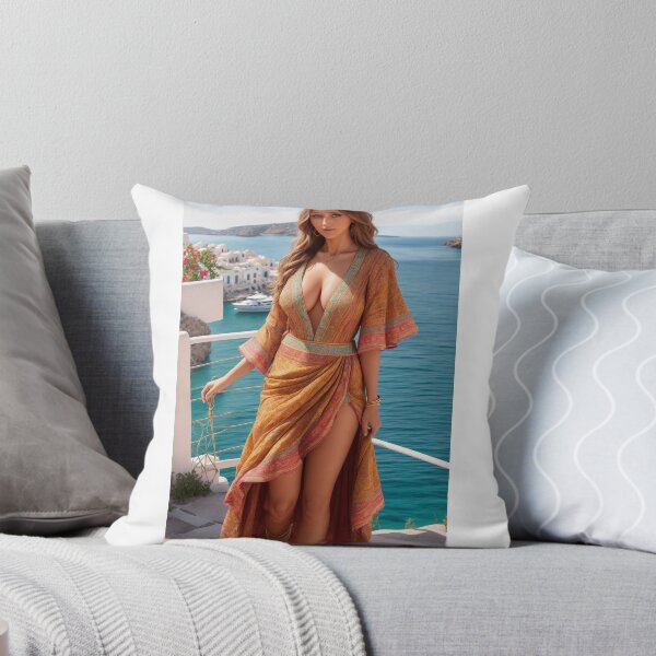 Item preview, Beautiful woman in mediterranean AI designed and sold by dmsa.