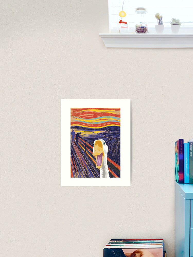 Thumbnail 2 of 3, Art Print, The scream (of the duck) designed and sold by captchromatic.