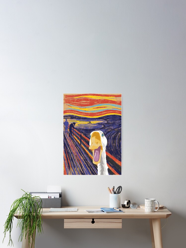 Thumbnail 2 of 3, Poster, The scream (of the duck) designed and sold by captchromatic.