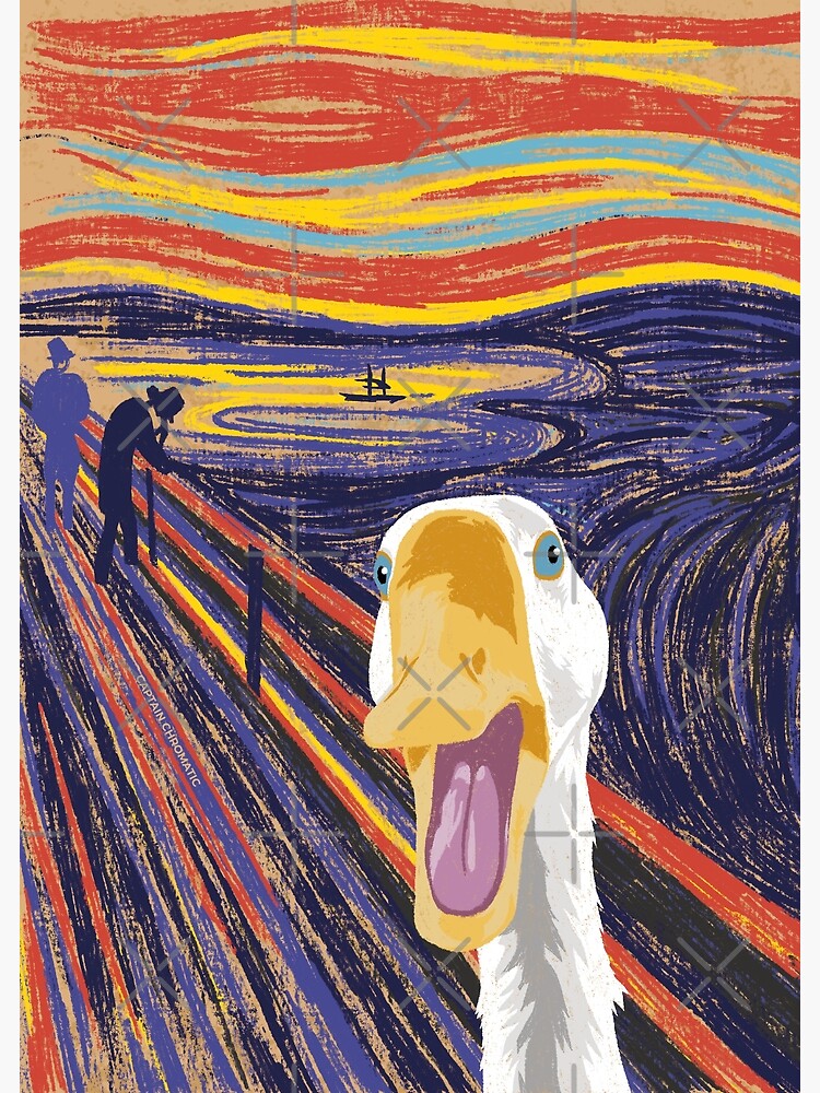 Thumbnail 3 of 3, Art Print, The scream (of the duck) designed and sold by captchromatic.