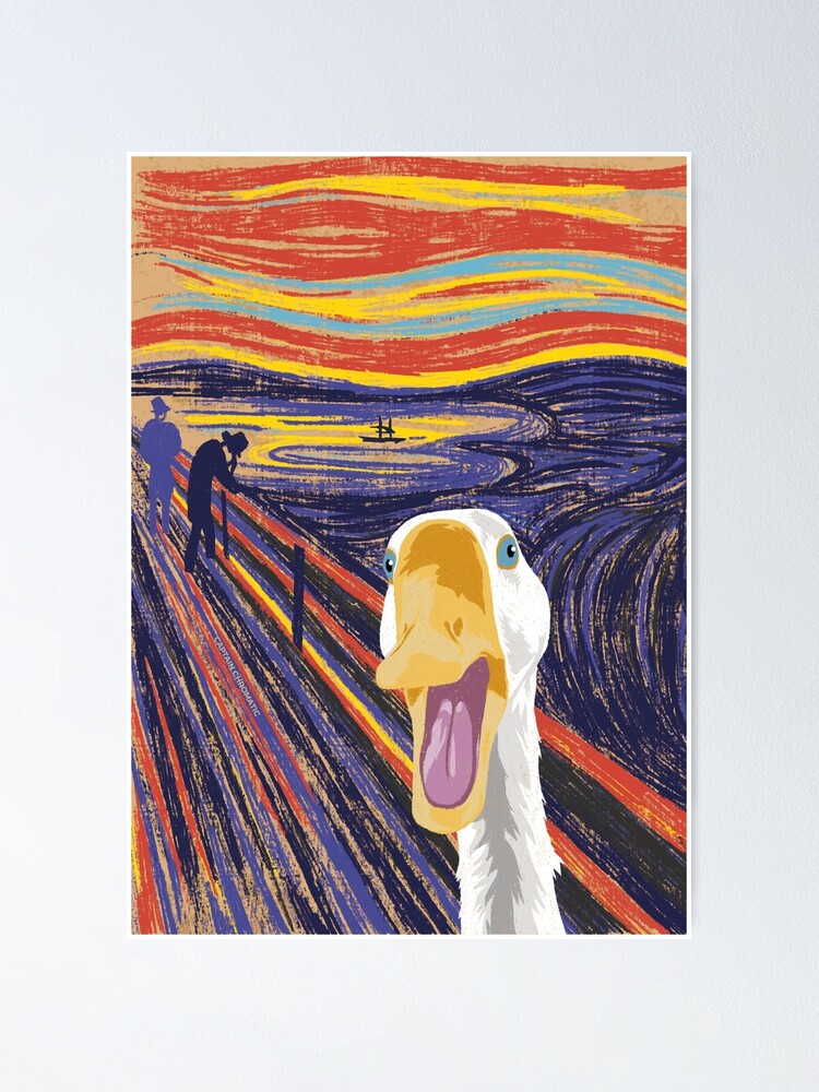 Thumbnail 1 of 3, Poster, The scream (of the duck) designed and sold by captchromatic.