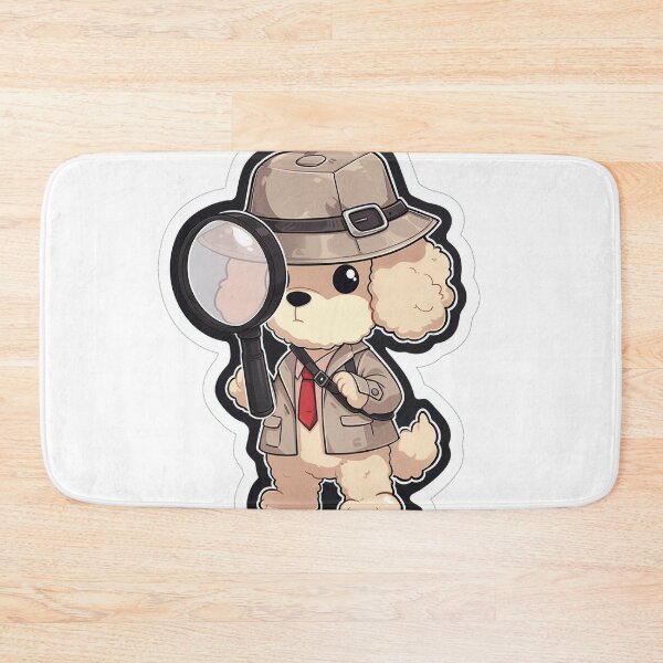Item preview, Curious Poodle Detective Sticker | Inquisitive Dog with Magnifying Glass designed and sold by PaintbrushPlace.