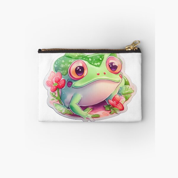 Item preview, Сute green frog in flowers designed and sold by DimHel2.
