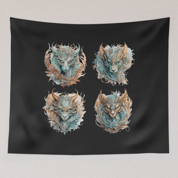 Item preview, Dragon heads in the vines designed and sold by MarcinCollie.