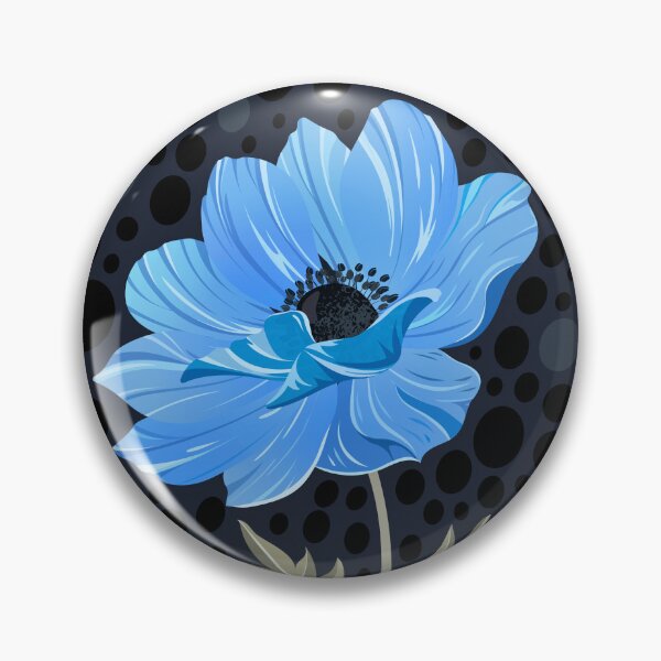 Item preview, Blue anemones on dark background designed and sold by Avisnanna.