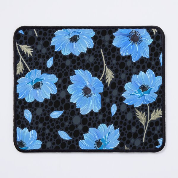 Item preview, Blue anemones on dark background designed and sold by Avisnanna.