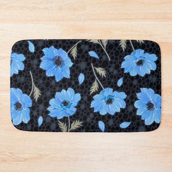 Item preview, Blue anemones on dark background designed and sold by Avisnanna.