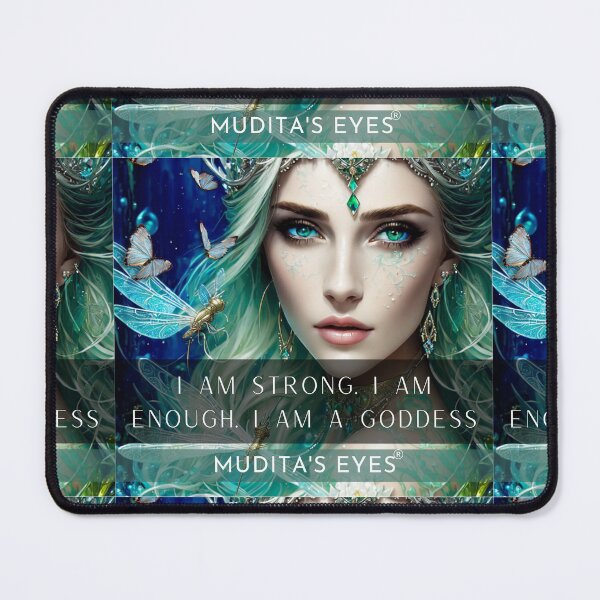 Item preview, Magnetic "I am strong. I am enough. I am goddess" Beautiful Goddess Divine Feminine Sticker designed and sold by MuditasEyes.