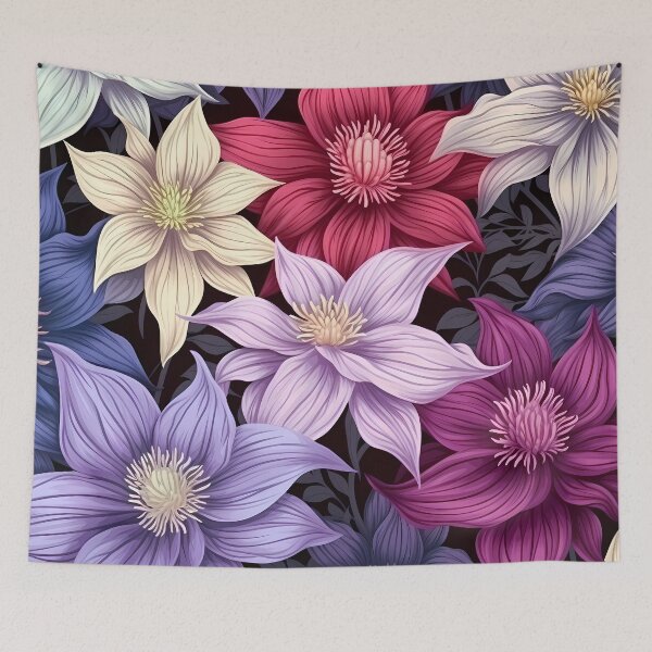 Item preview, Floral Pattern - Clematis designed and sold by MTJ-Mushrooms.