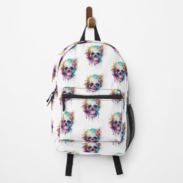 Item preview, Skull with colorful flowers designed and sold by BattaAnastasia.