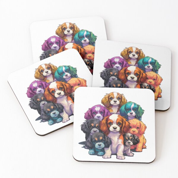 Item preview, Eight Adorable Cavalier King Charles Spaniel Puppies designed and sold by CatDogBin.