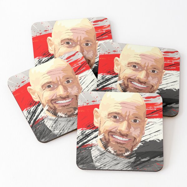 Item preview, Erik Ten Hag Man Utd Celebration Flag Abstract Illustration Portrait designed and sold by VibesAndVision.