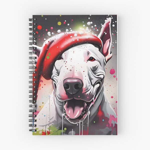 Item preview, English Bull Terrier in a Christmas Santa Hat Splash Art designed and sold by Ameiva-Apparel.