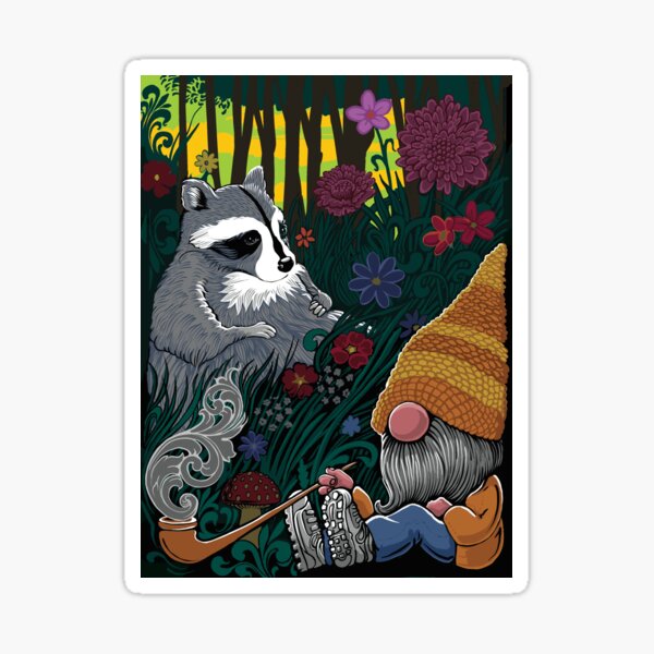 Item preview, Gnomer and raccoon designed and sold by Ty Meier.