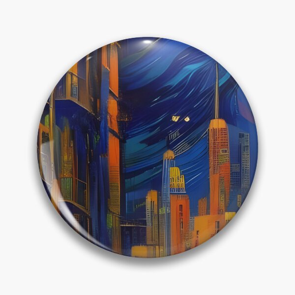 Item preview, Colourful Night City, impasto, Ai Generated Art  designed and sold by ACC .